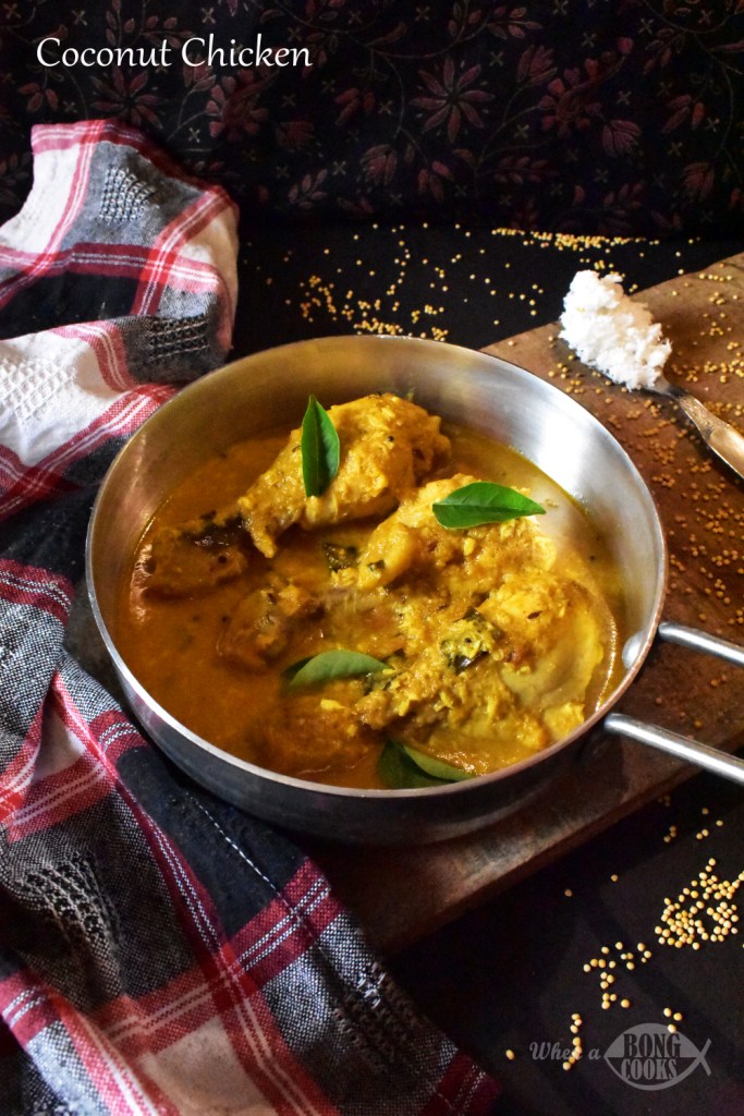 Narkel diye Murgir Mangsho (Coconut Chicken Curry) - Kerala Style